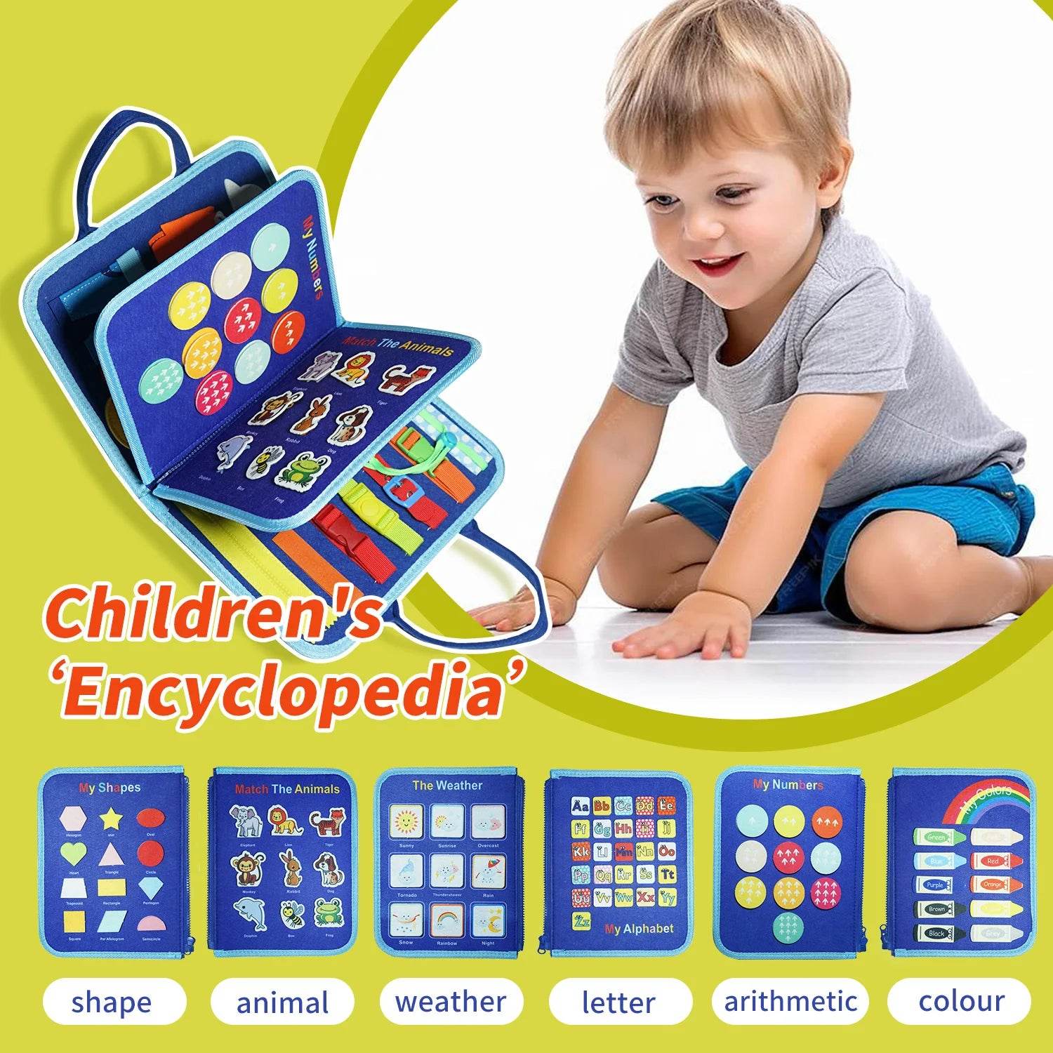 7-in-1 Montessori Busy Board Alphabet Numbers Shapes Learning Toy Best Birthday Gift for Toddlers 3-6 - ToylandEU