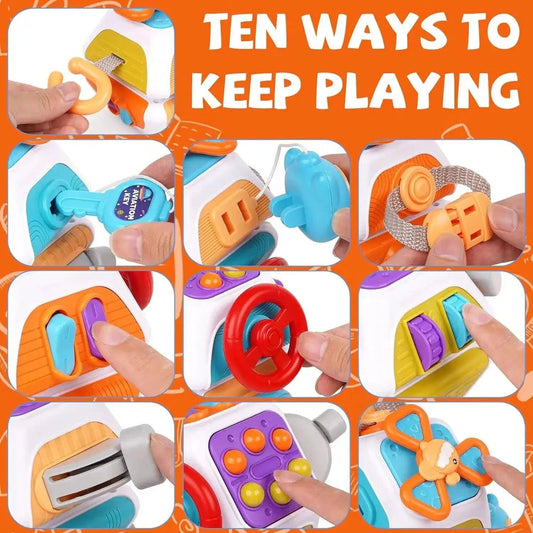 Montessori Busy Board Cube 10in1 Fine Motor Travel Toy -  ToylandEU™