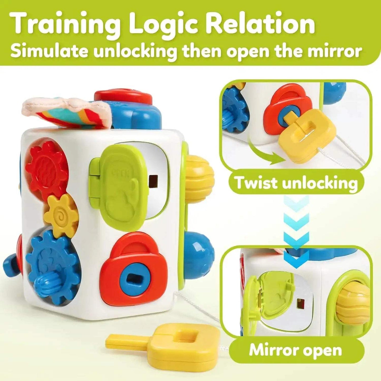 Montessori Busy Board Cube For Toddlers Sensory Learning - ToylandEU