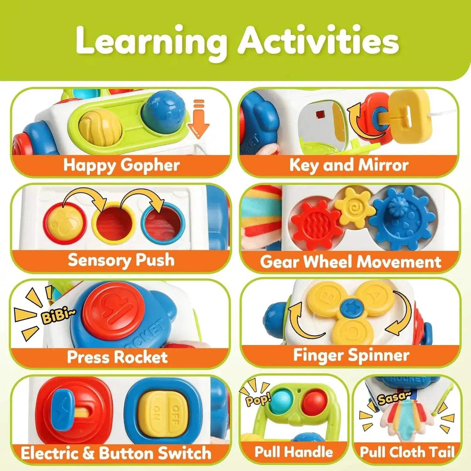 Montessori Busy Board Cube For Toddlers Sensory Learning - ToylandEU