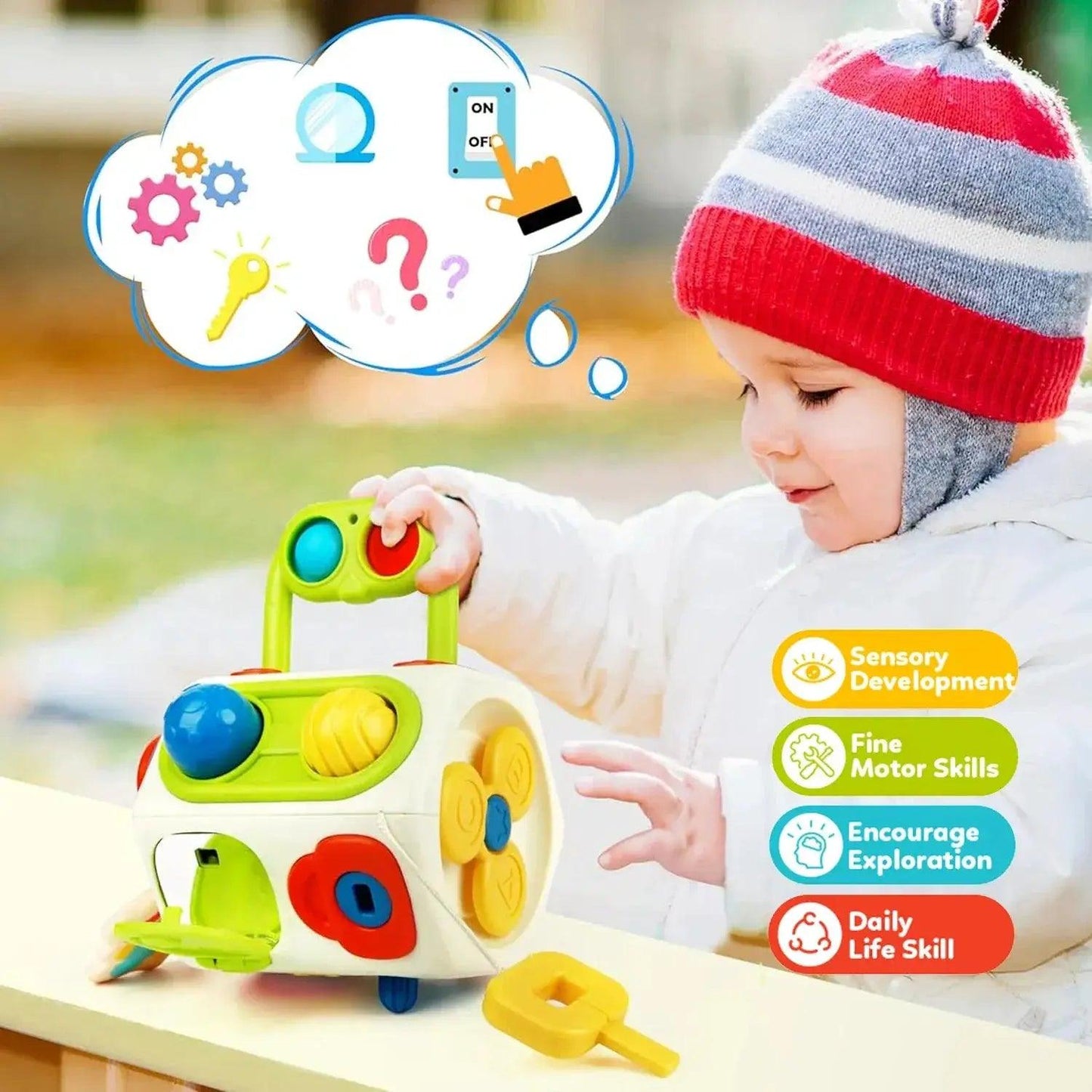  Montessori Busy Board Cube Toddlers Sensory Learning -  ToylandEU™