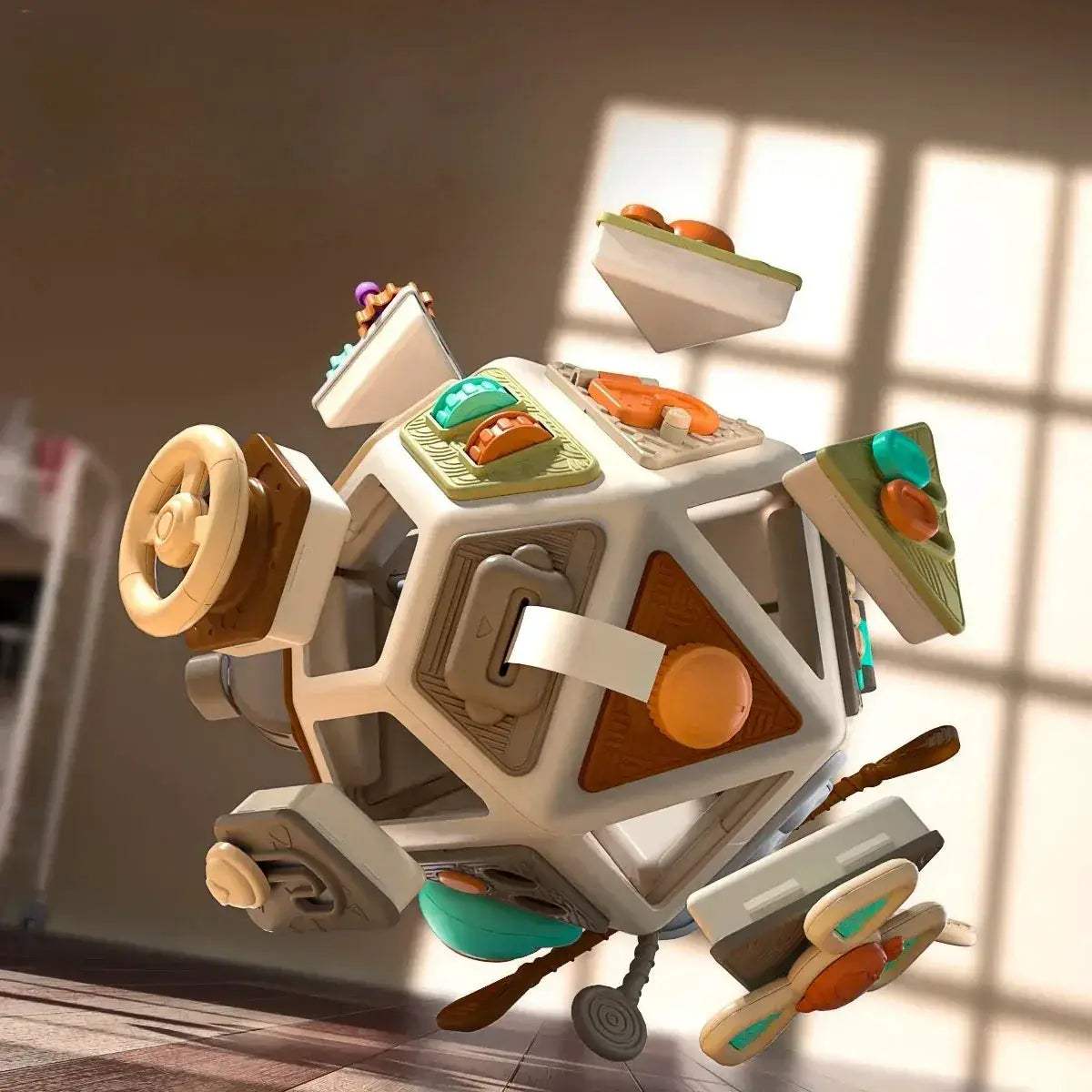 Montessori Busy Board Cube for Fine Motor Skills Travel Edition - ToylandEU