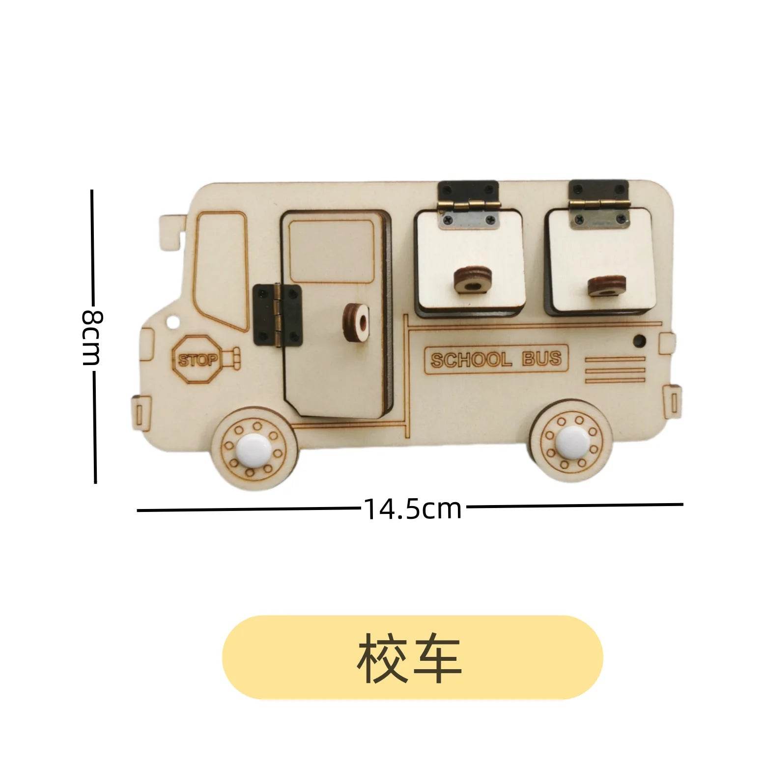 Montessori Busy Board DIY Wooden Accessories Educational Toy for Children with Castle Bulldozer Helicopter and Early Learning Activities - ToylandEU