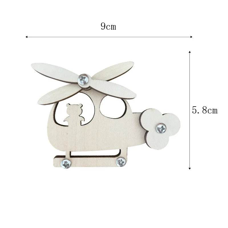 Montessori Busy Board DIY Wooden Accessories Educational Toy for Children with Castle Bulldozer Helicopter and Early Learning Activities - ToylandEU