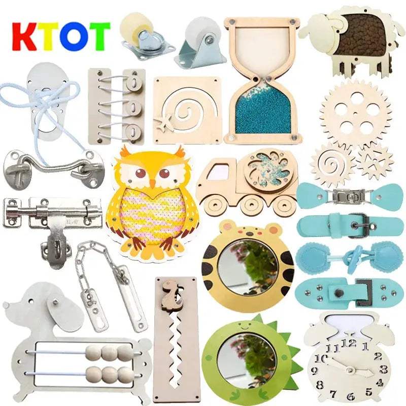 Montessori Busy Board Educational Kit For Wooden Toys And Locks - ToylandEU