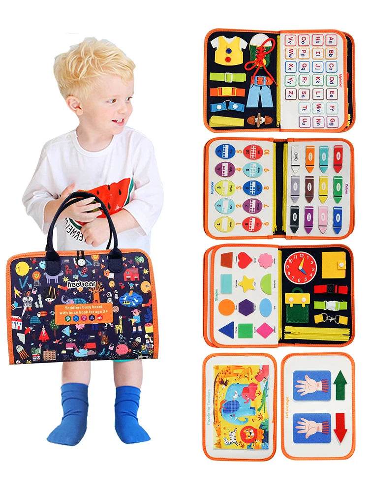 Montessori Busy Board for Ages 3-6 Sensory Educational Toy for Early Learning and Fine Motor Skills - ToylandEU