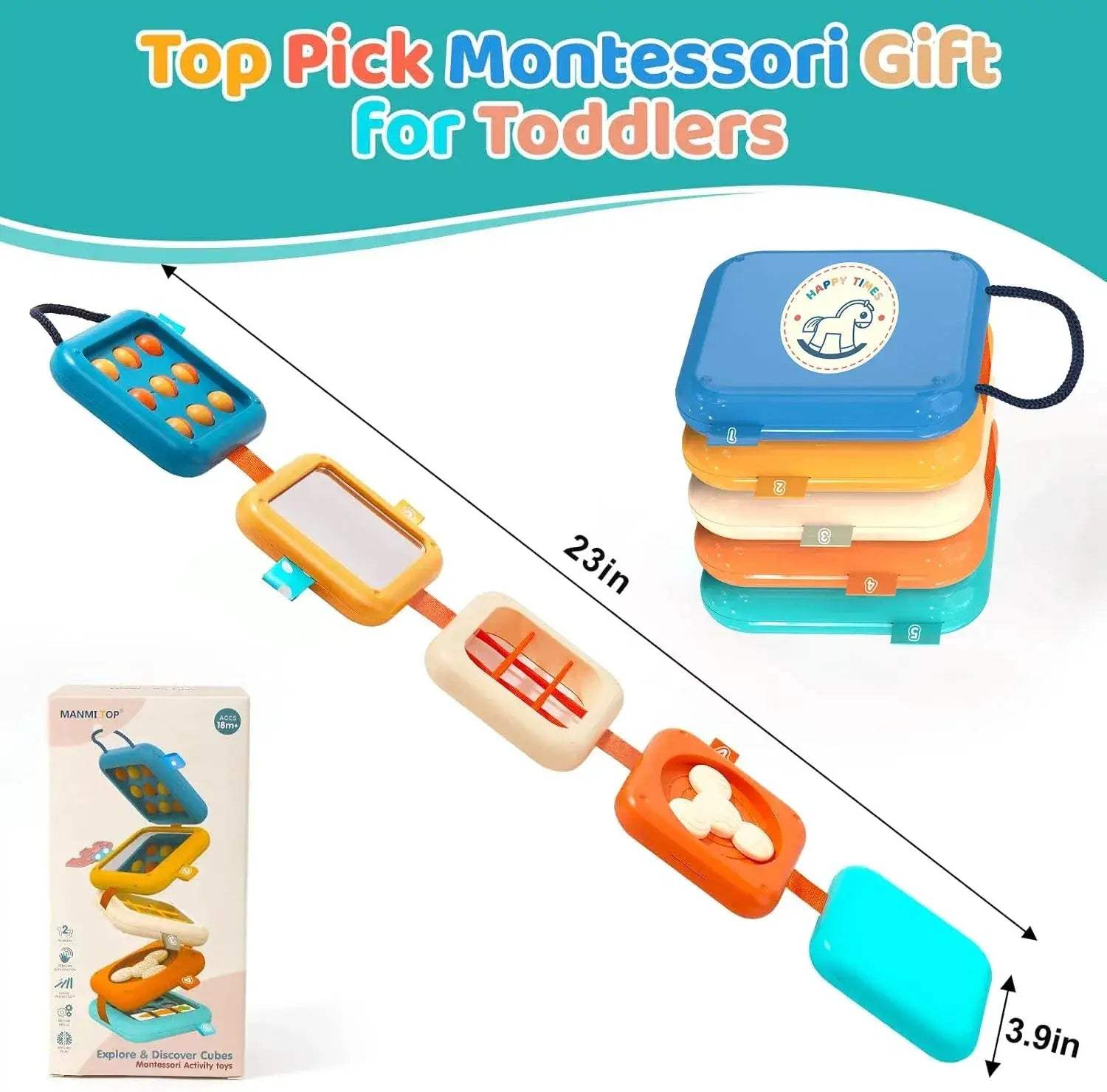 Montessori Busy Board For Babies Folding Puzzle Fine Motor Skills - ToylandEU
