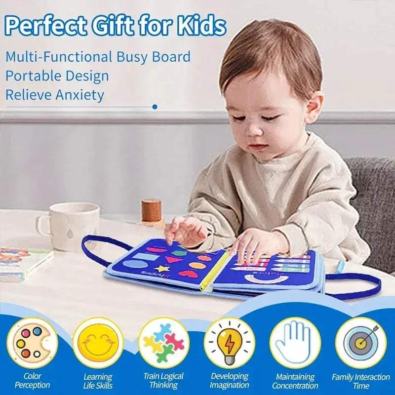 Montessori Busy Board For Sensory Play And Fine Motor Skills - ToylandEU