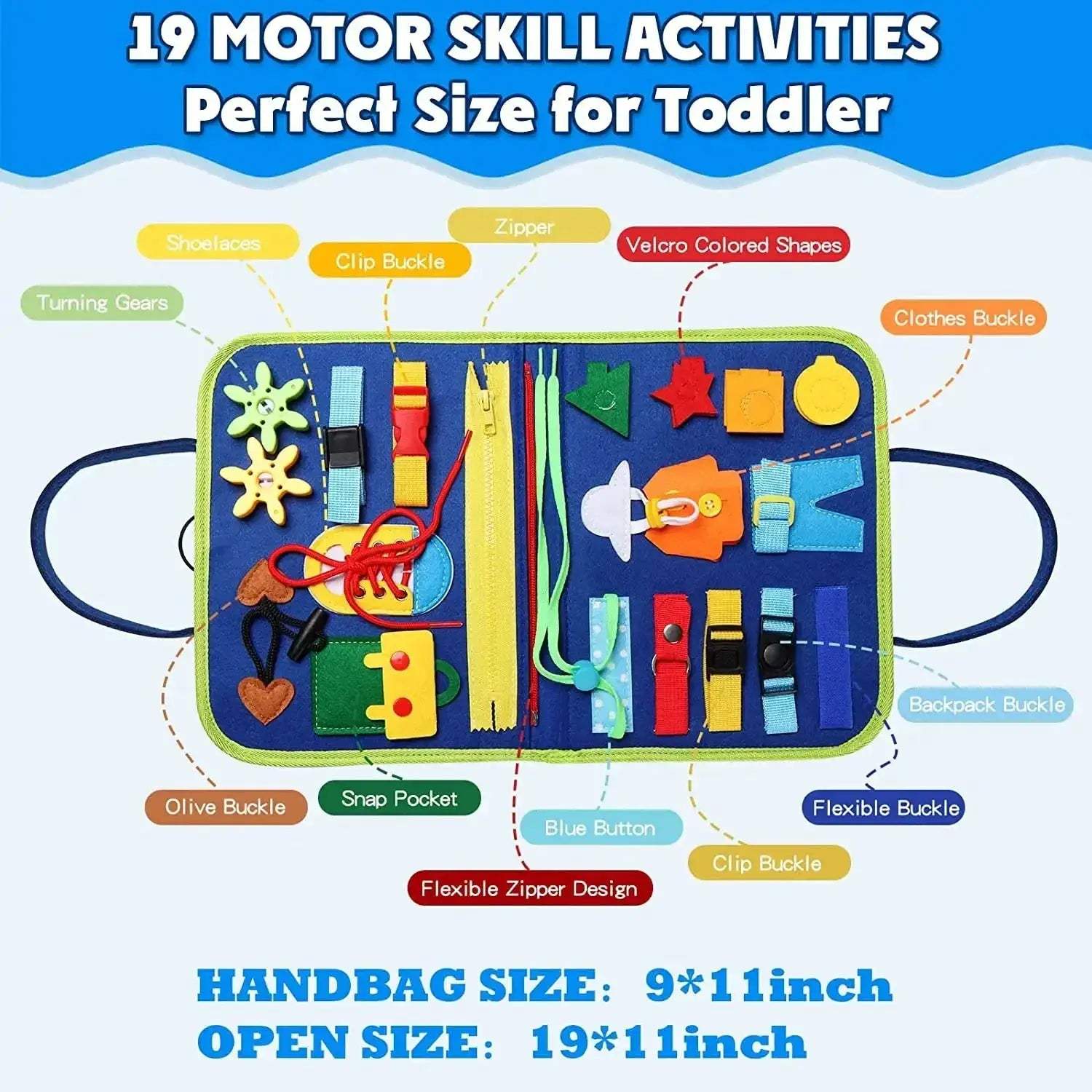 Montessori Busy Board For Toddlers Sensory Motor Skills Development - ToylandEU