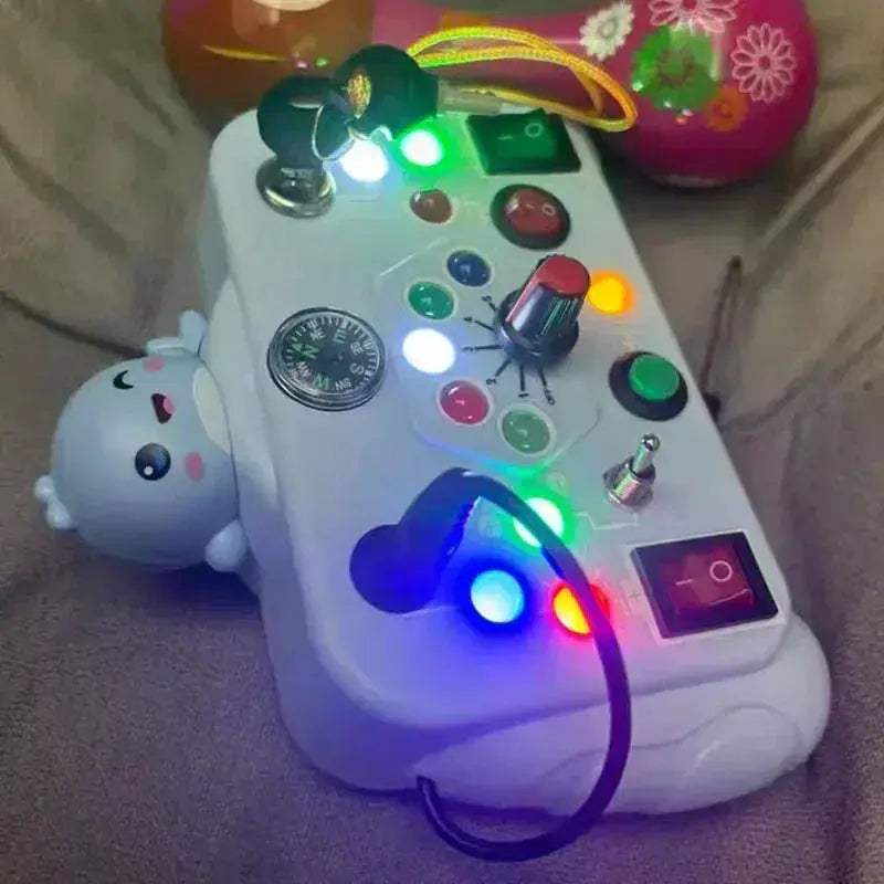 Montessori Busy Board LED Light Sensory Toy For Travel Learning - ToylandEU