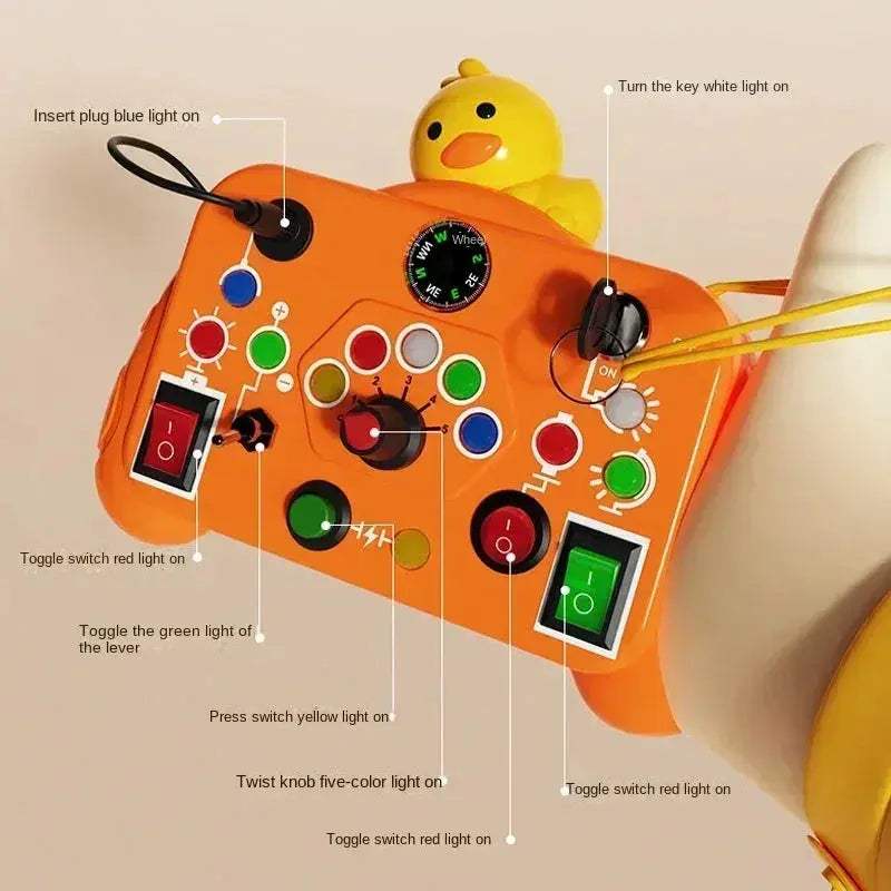 Montessori Busy Board LED Light Sensory Toy For Travel Learning - ToylandEU