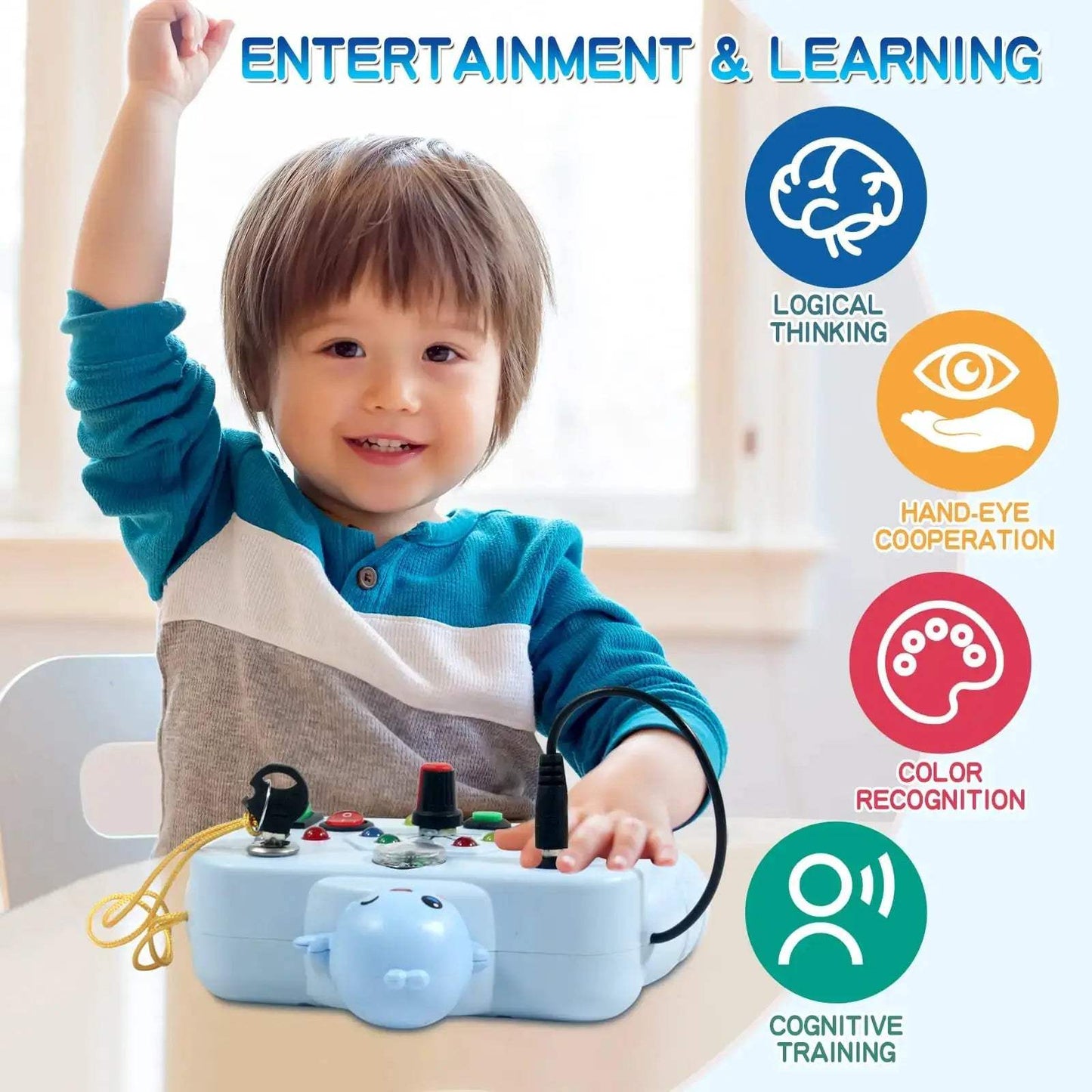 Montessori Busy Board LED Light Switch For Toddler Sensory Learning - ToylandEU