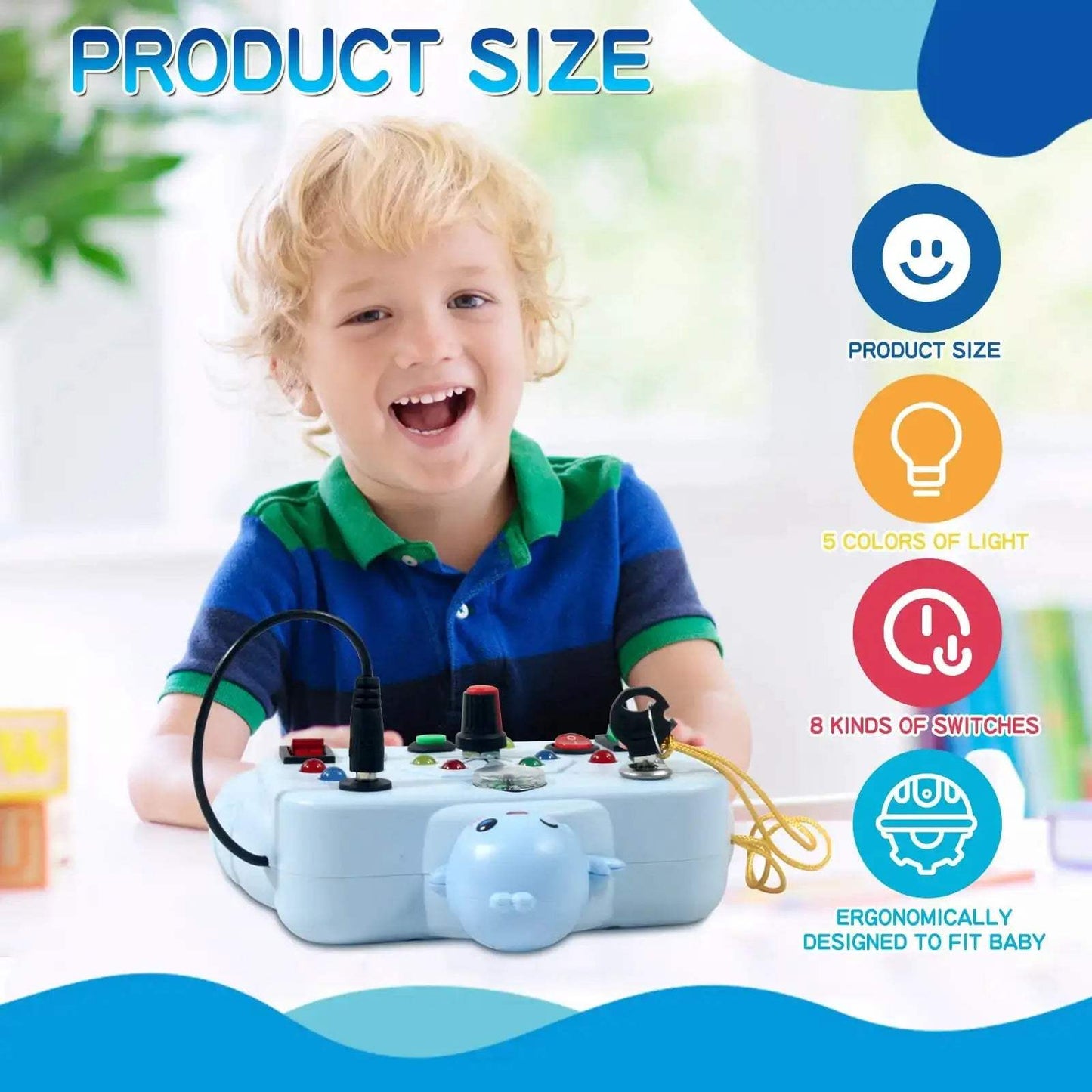 Montessori Busy Board LED Light Switch For Toddler Sensory Learning - ToylandEU