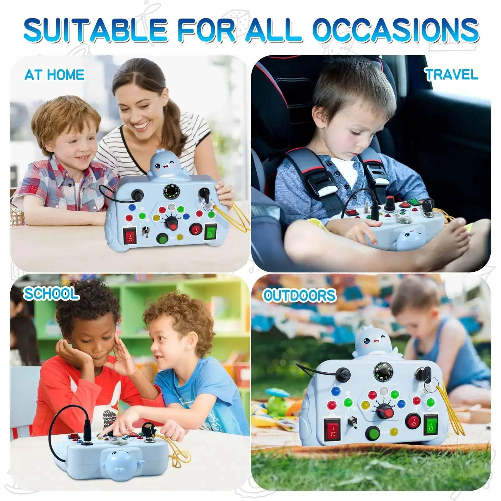 Montessori Busy Board LED Light Switch For Toddler Sensory Learning - ToylandEU