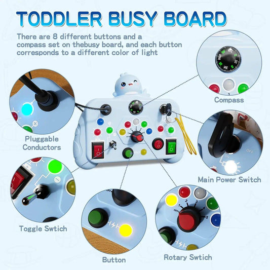  Montessori Busy Board Led Light Switch For Toddlers -  ToylandEU™
