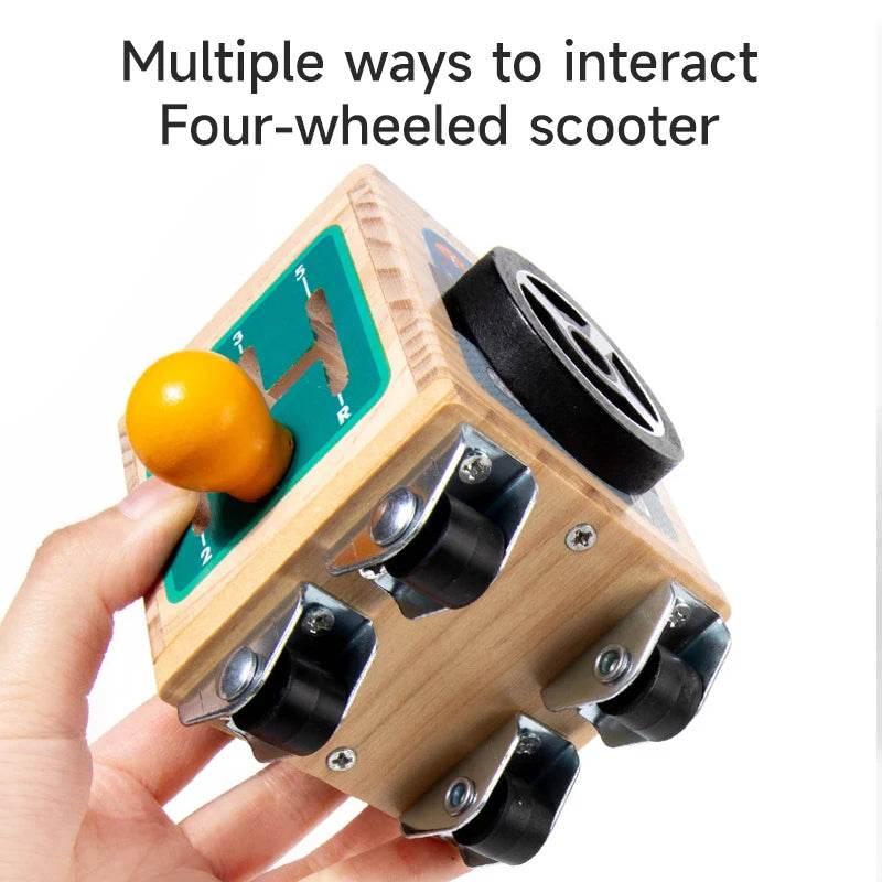 Montessori Busy Board Sensory Toy Polyhedron Busy Bus with LED Light Switch Travel Activities Educational Toy for Children - ToylandEU