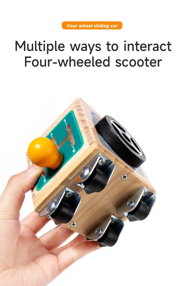 Montessori Busy Board Sensory Toy Polyhedron Busy Bus with LED Light Switch Travel Activities Educational Toy for Children - ToylandEU