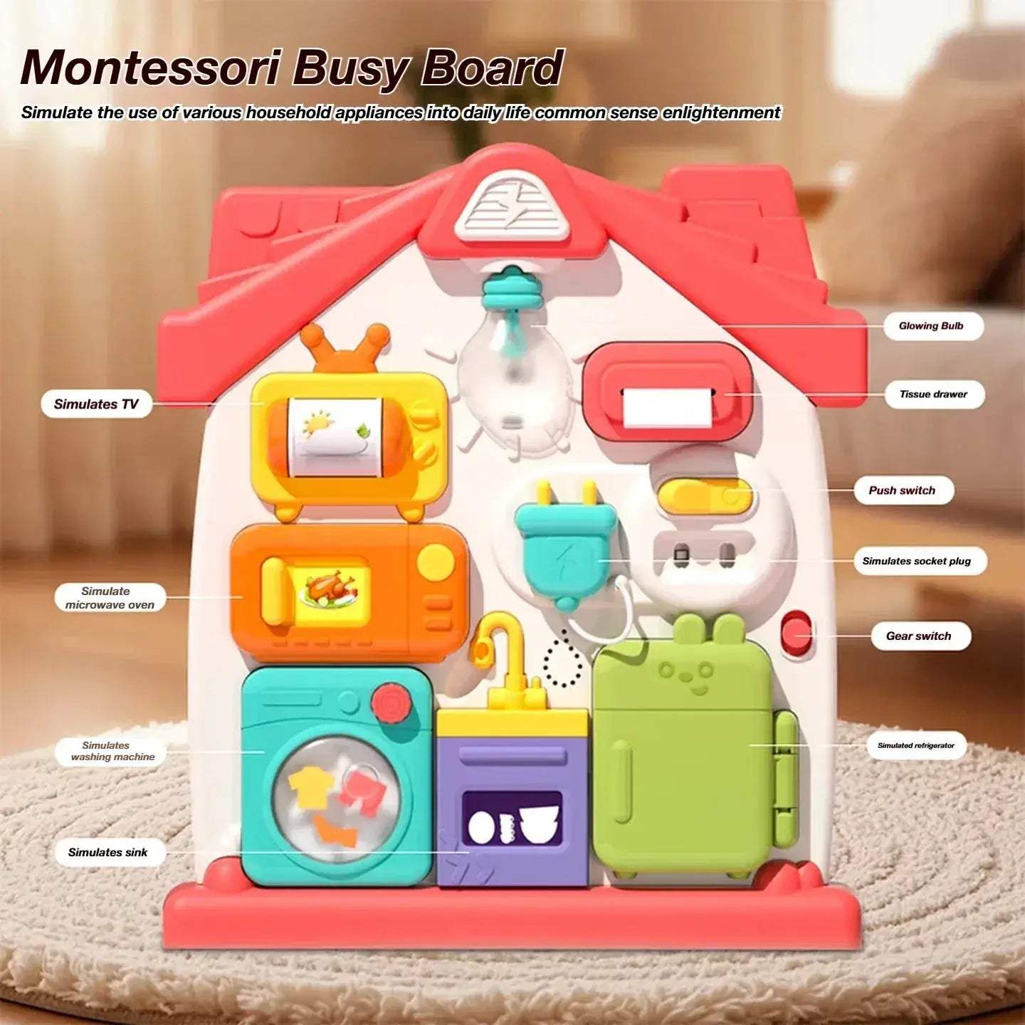 Montessori Busy Board Sensory Toy That Develops Motor Skills - ToylandEU