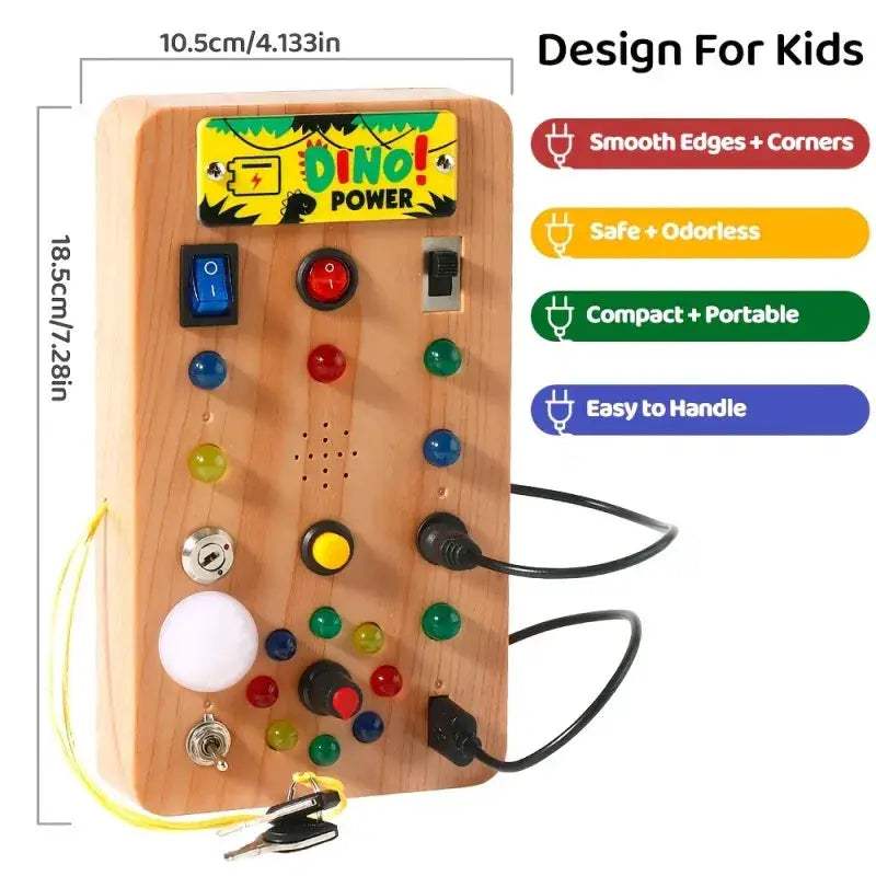 Montessori Busy Board With LED Light For Sensory Early Learning - ToylandEU
