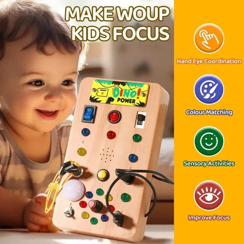 Montessori Busy Board With LED Light For Sensory Early Learning - ToylandEU
