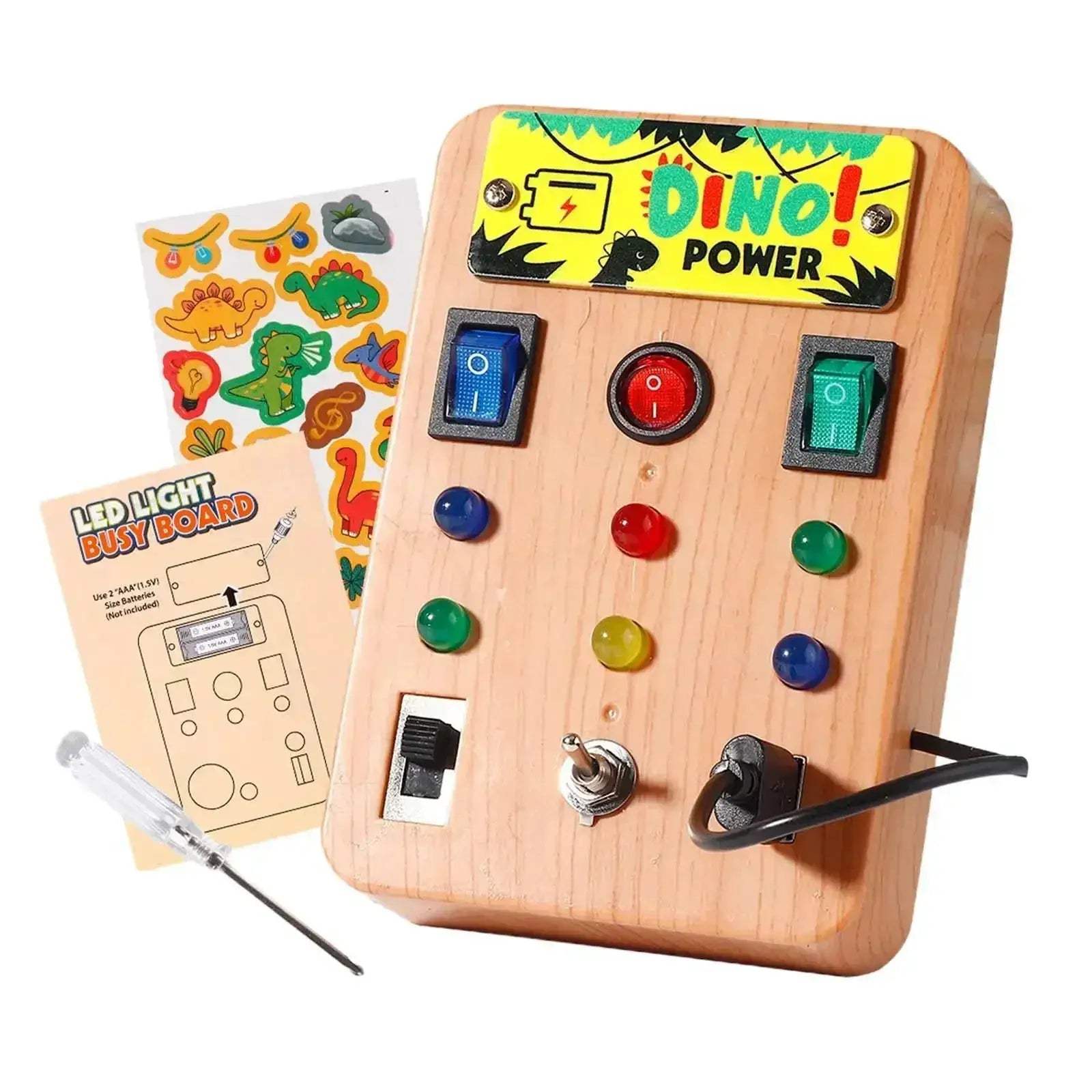 Montessori Busy Board With LED Lights For Early Learning - ToylandEU