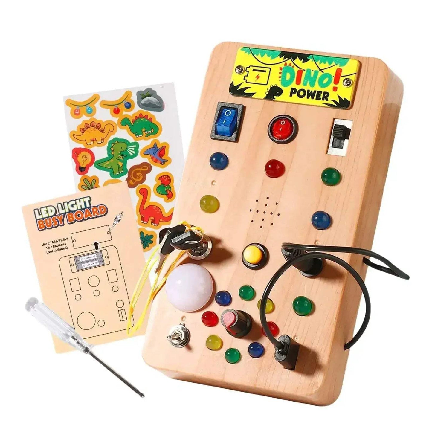 Montessori Busy Board With LED Lights For Early Learning - ToylandEU