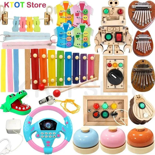  Montessori Busy Board Wooden DIY Toy For Toddlers 0 To 3 Years Handcrafted Life Skills -  ToylandEU™