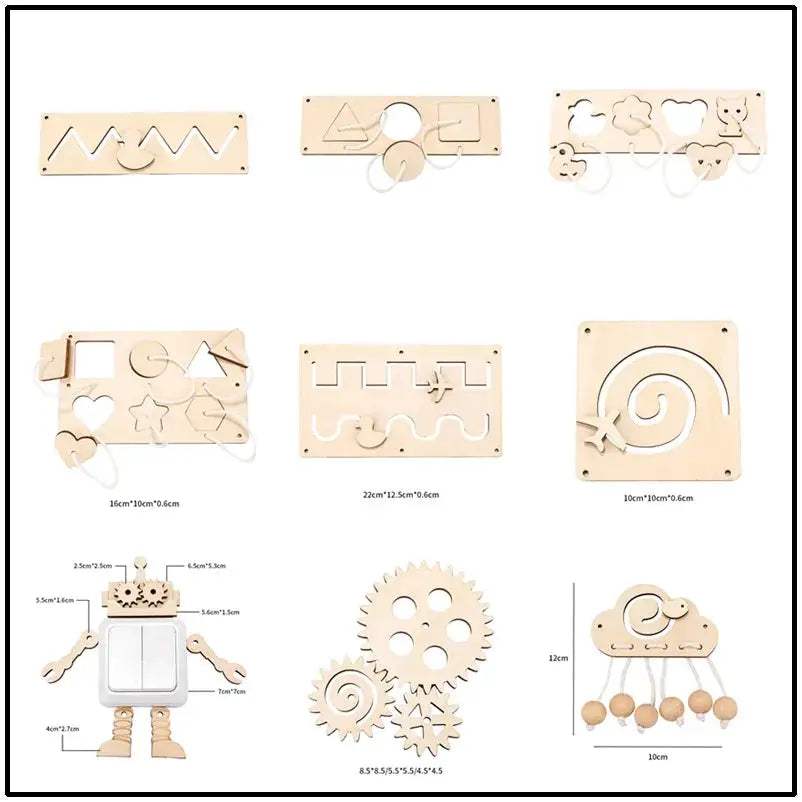 Montessori Busy Board Wooden Toy For Sensory Learning - ToylandEU