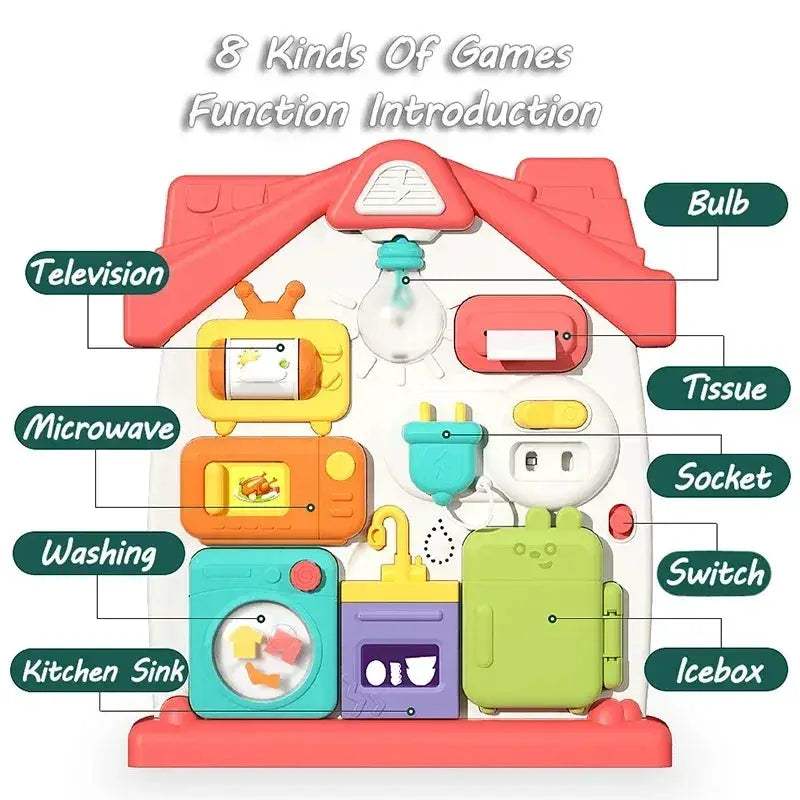 Montessori Busy Board for Babies Develops Fine Motor Skills - ToylandEU