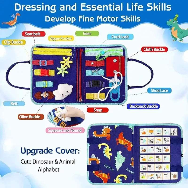 Montessori Busy Board for Early Learning and Fine Motor Skills - ToylandEU