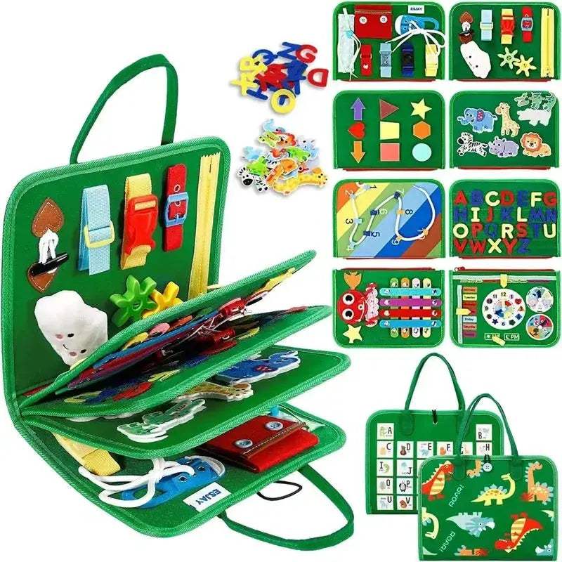 Montessori Busy Board for Early Learning and Fine Motor Skills - ToylandEU