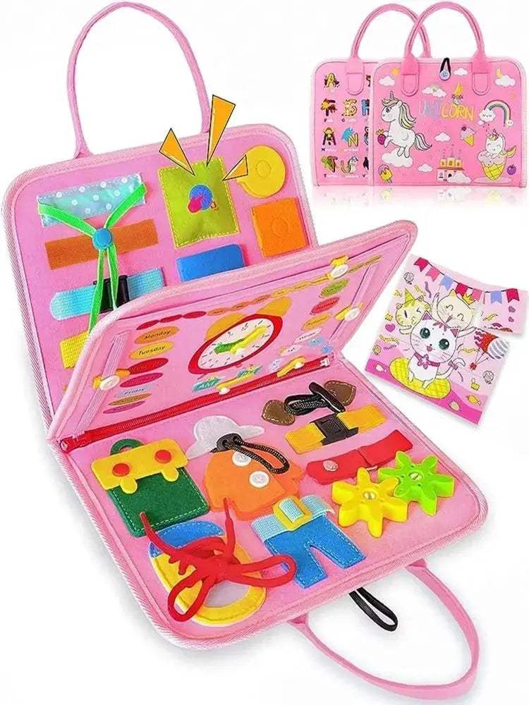 Montessori Busy Board for Early Learning and Fine Motor Skills - ToylandEU