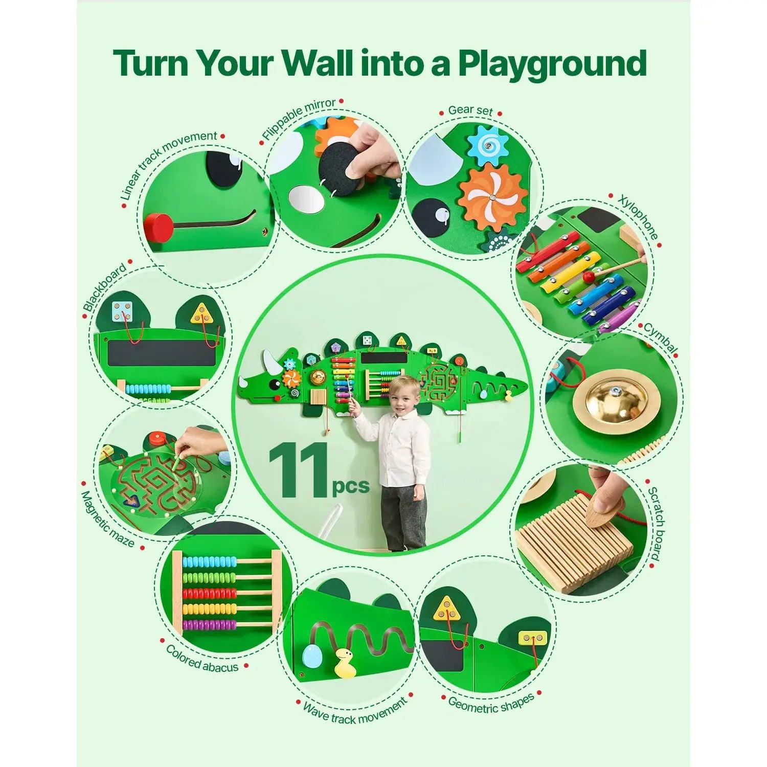  Montessori Busy Board for Kids Dinosaur Theme -  ToylandEU™