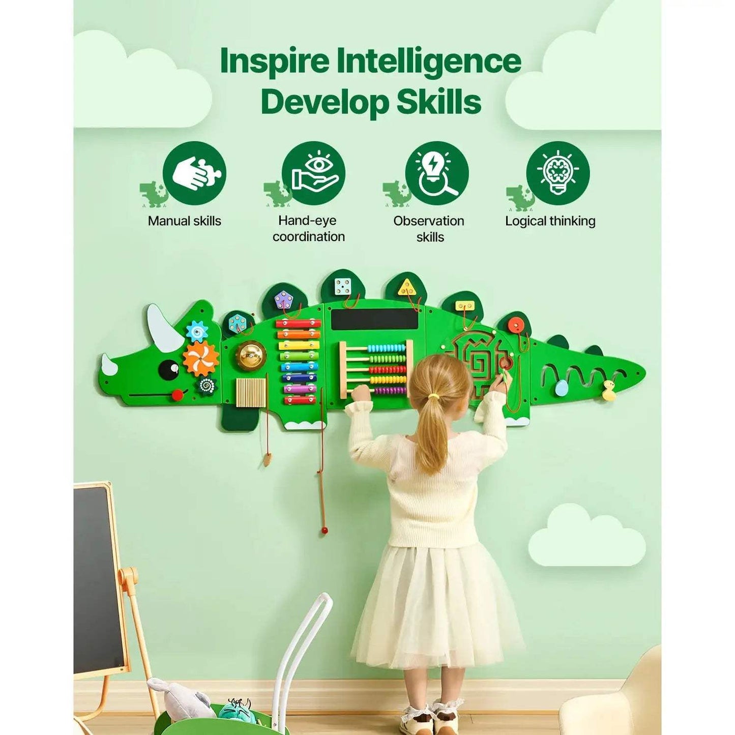  Montessori Busy Board for Kids Dinosaur Theme -  ToylandEU™