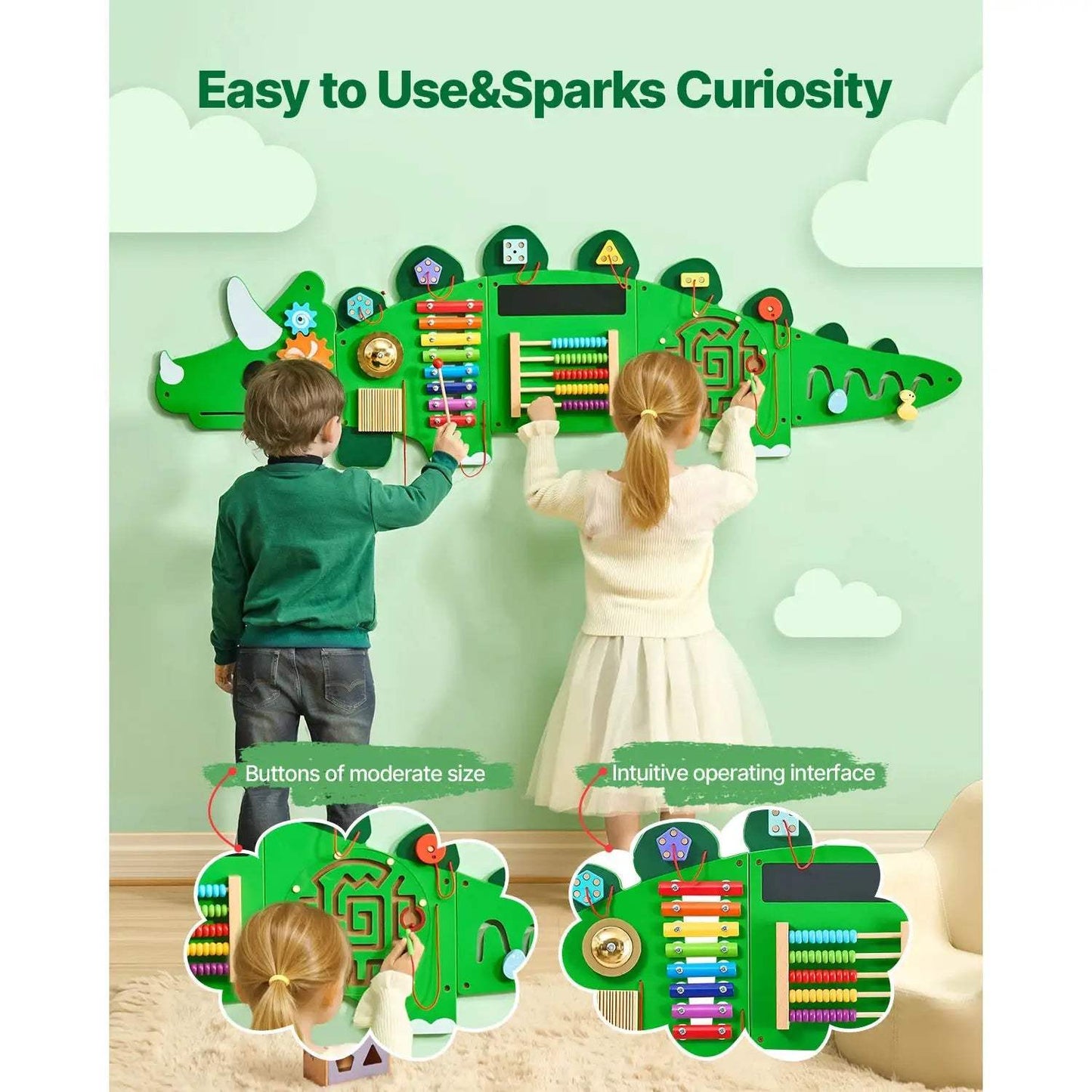  Montessori Busy Board for Kids Dinosaur Theme -  ToylandEU™