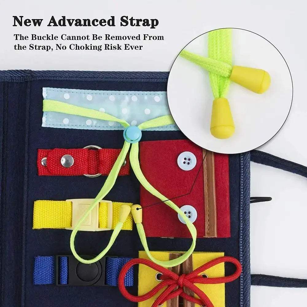 Montessori Busy Board for Kids Fine Motor Buckle Training - ToylandEU