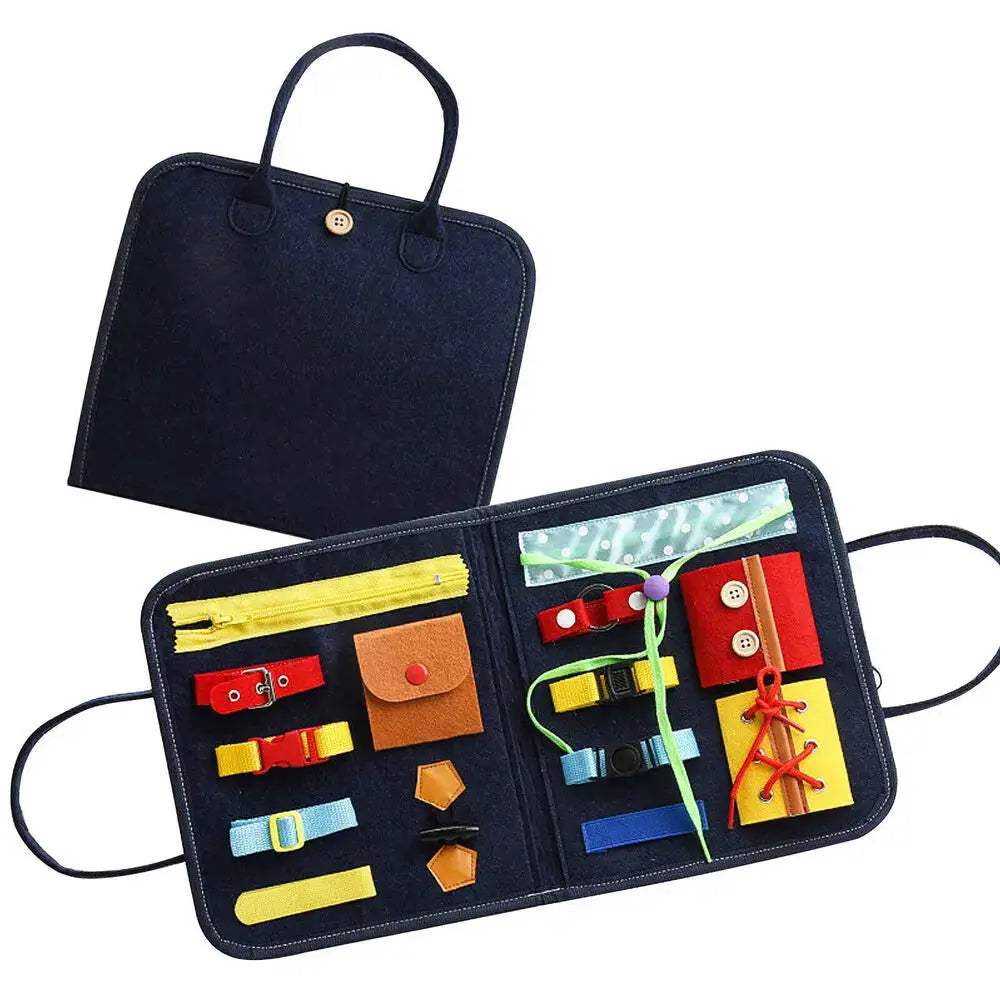 Montessori Busy Board for Kids Fine Motor Buckle Training - ToylandEU