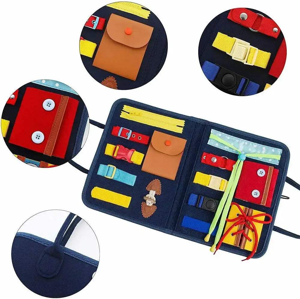 Montessori Busy Board for Kids Fine Motor Buckle Training - ToylandEU