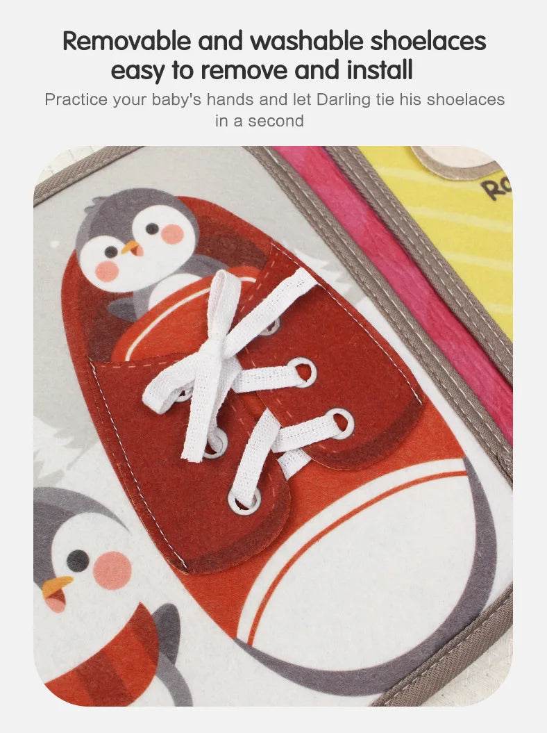 Montessori Busy Book Baby Early Education Book Puzzle Toy Animal Cognitive Fabric Book Repeated Paste Sensory Toys - ToylandEU