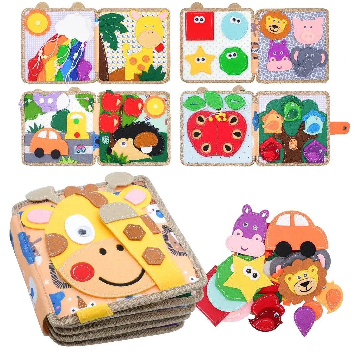  Montessori Busy Book For Kids Giraffe Quiet Book Color Shape Cognition Fine Motor Toy -  ToylandEU™