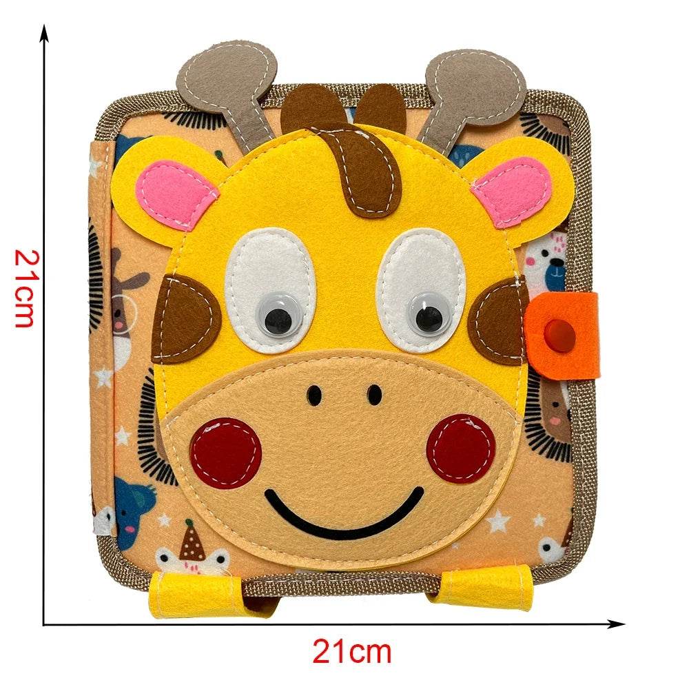 Montessori Toys Busy Book for Kids Color Shape Animal Cognition Early Education Toys Giraffe Quiet Book Fine Motor Toys - ToylandEU