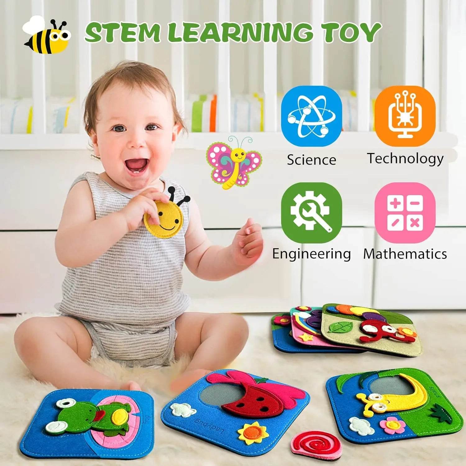 Montessori Toys Busy Book for Kids Color Shape Animal Cognition Early Education Toys Giraffe Quiet Book Fine Motor Toys - ToylandEU