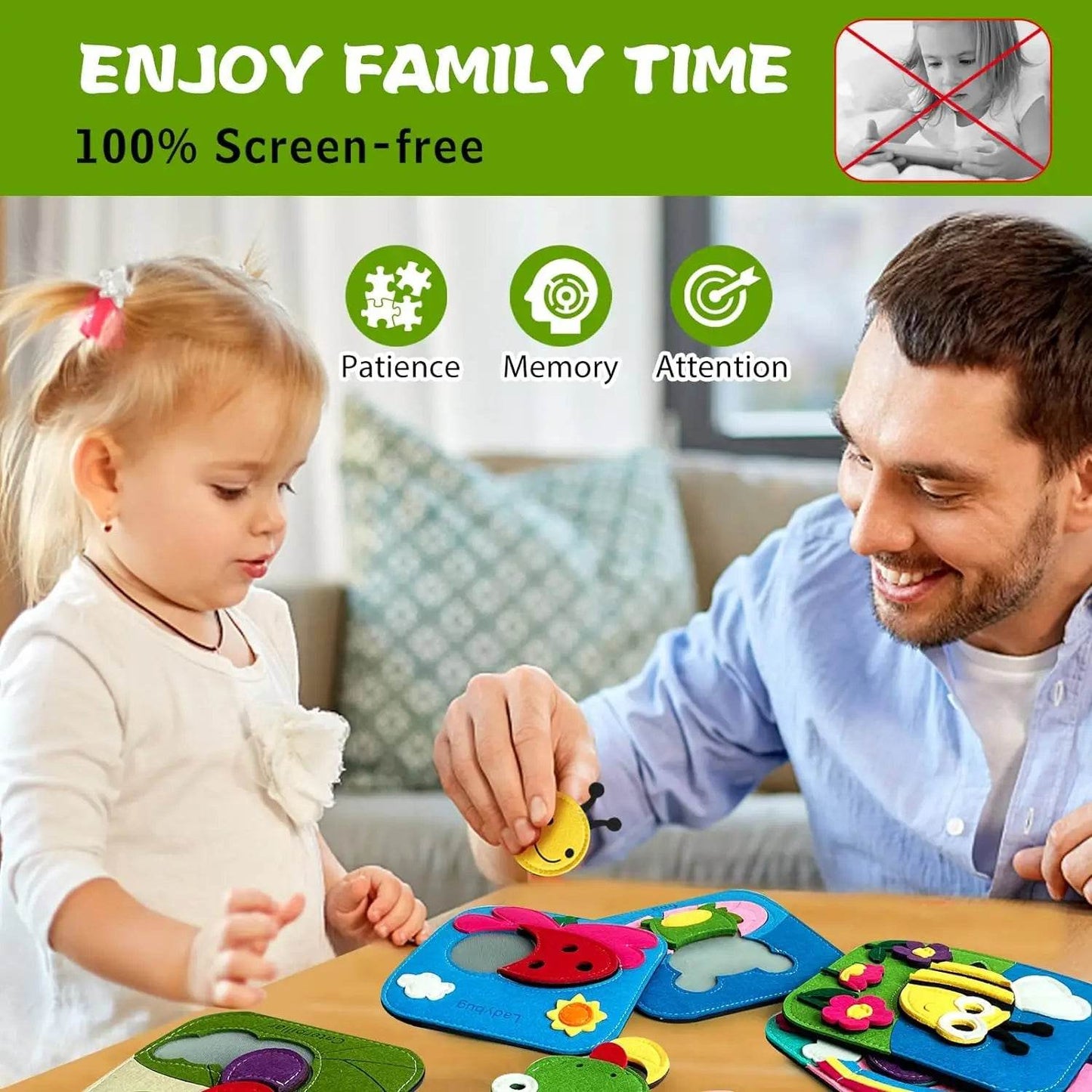 Montessori Toys Busy Book for Kids Color Shape Animal Cognition Early Education Toys Giraffe Quiet Book Fine Motor Toys - ToylandEU