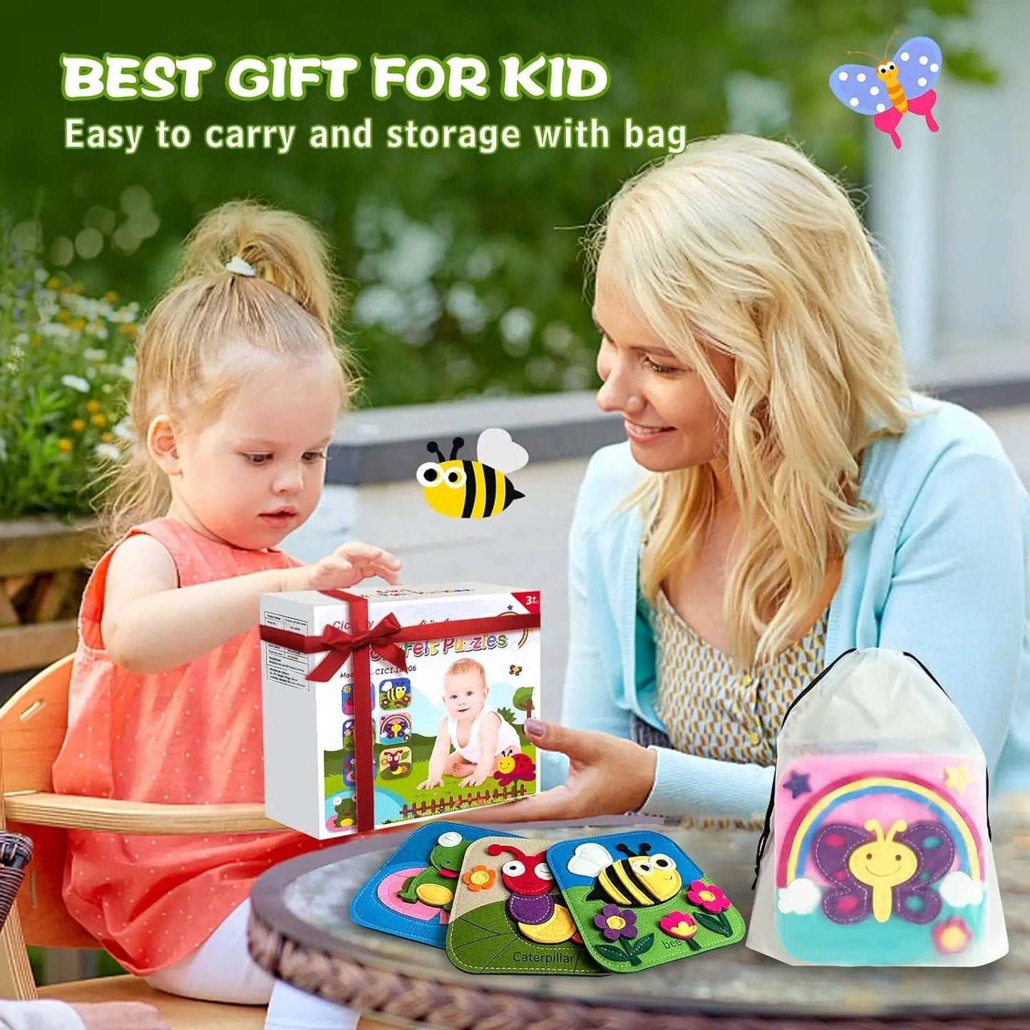 Montessori Toys Busy Book for Kids Color Shape Animal Cognition Early Education Toys Giraffe Quiet Book Fine Motor Toys - ToylandEU