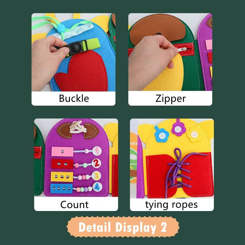 Montessori Toys Busy Book for Kids Color Shape Animal Cognition Early Education Toys Giraffe Quiet Book Fine Motor Toys - ToylandEU