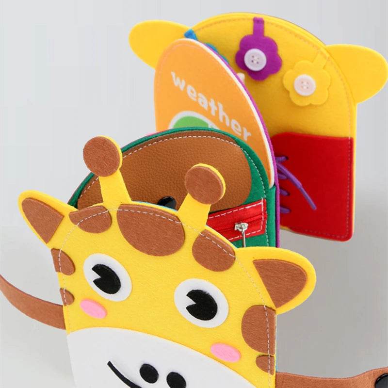 Montessori Toys Busy Book for Kids Color Shape Animal Cognition Early Education Toys Giraffe Quiet Book Fine Motor Toys - ToylandEU