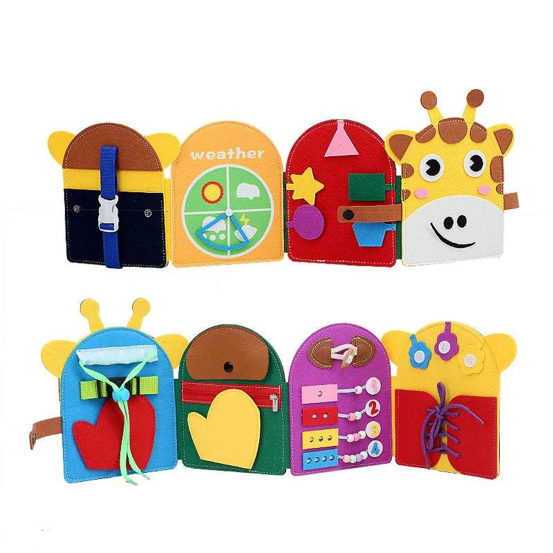 Montessori Toys Busy Book for Kids Color Shape Animal Cognition Early Education Toys Giraffe Quiet Book Fine Motor Toys - ToylandEU