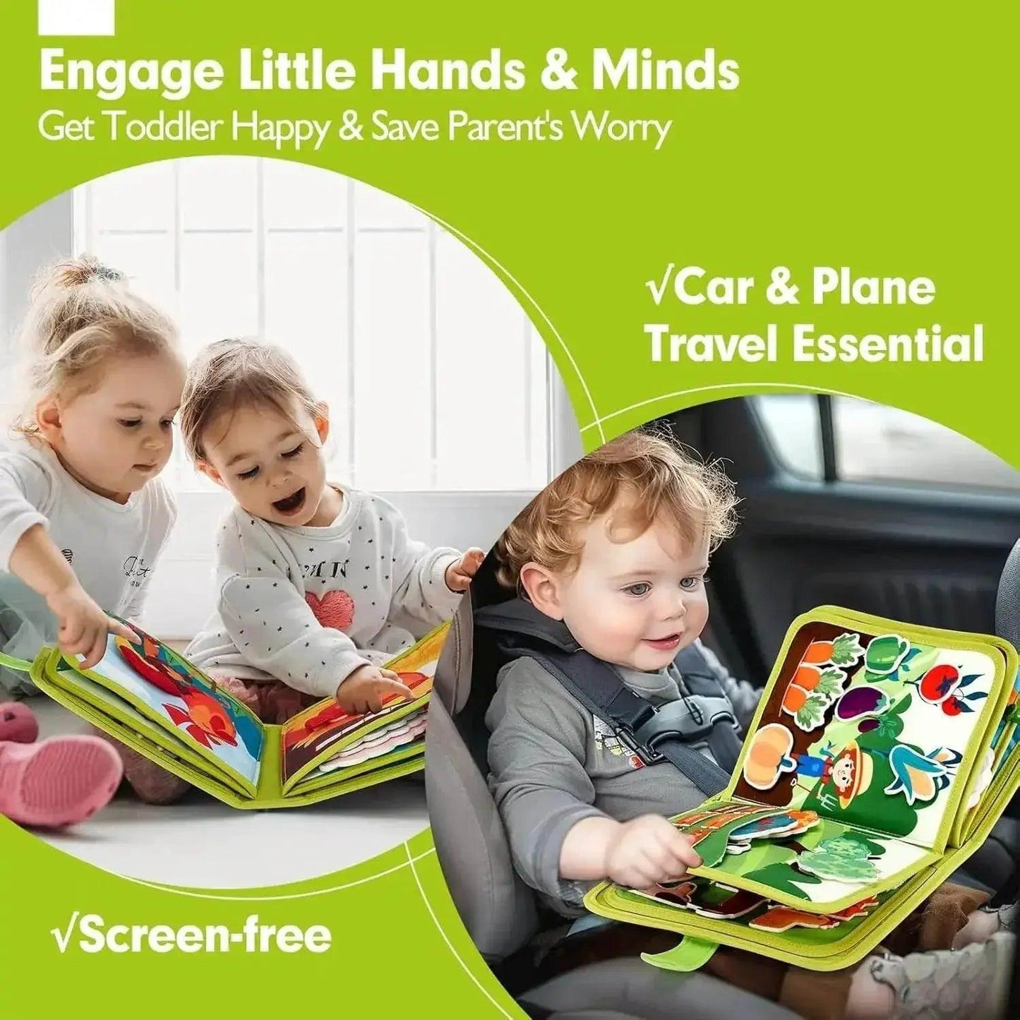  Montessori Busy Book For Toddlers Felt Sensory Toys And Life Skills Matching Activities -  ToylandEU™
