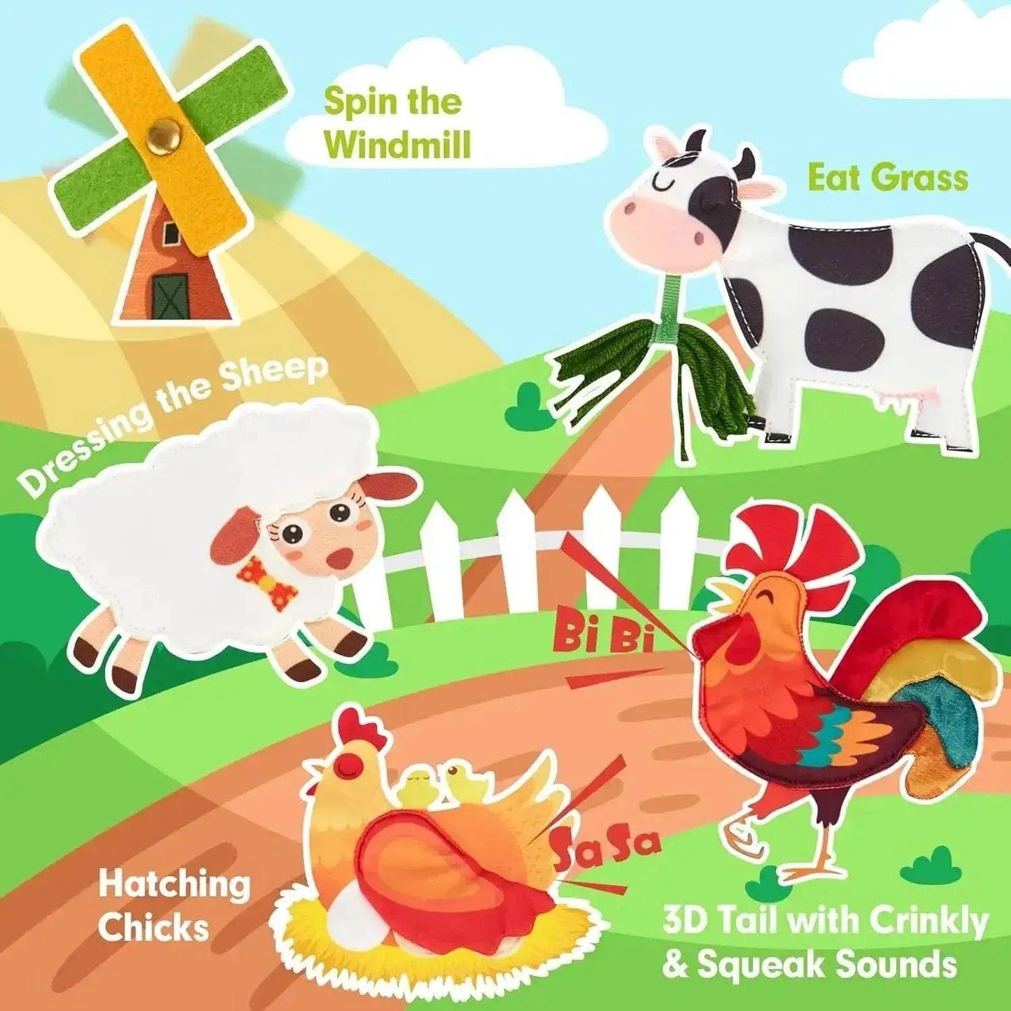  Montessori Busy Book For Toddlers Felt Sensory Toys And Life Skills Matching Activities -  ToylandEU™