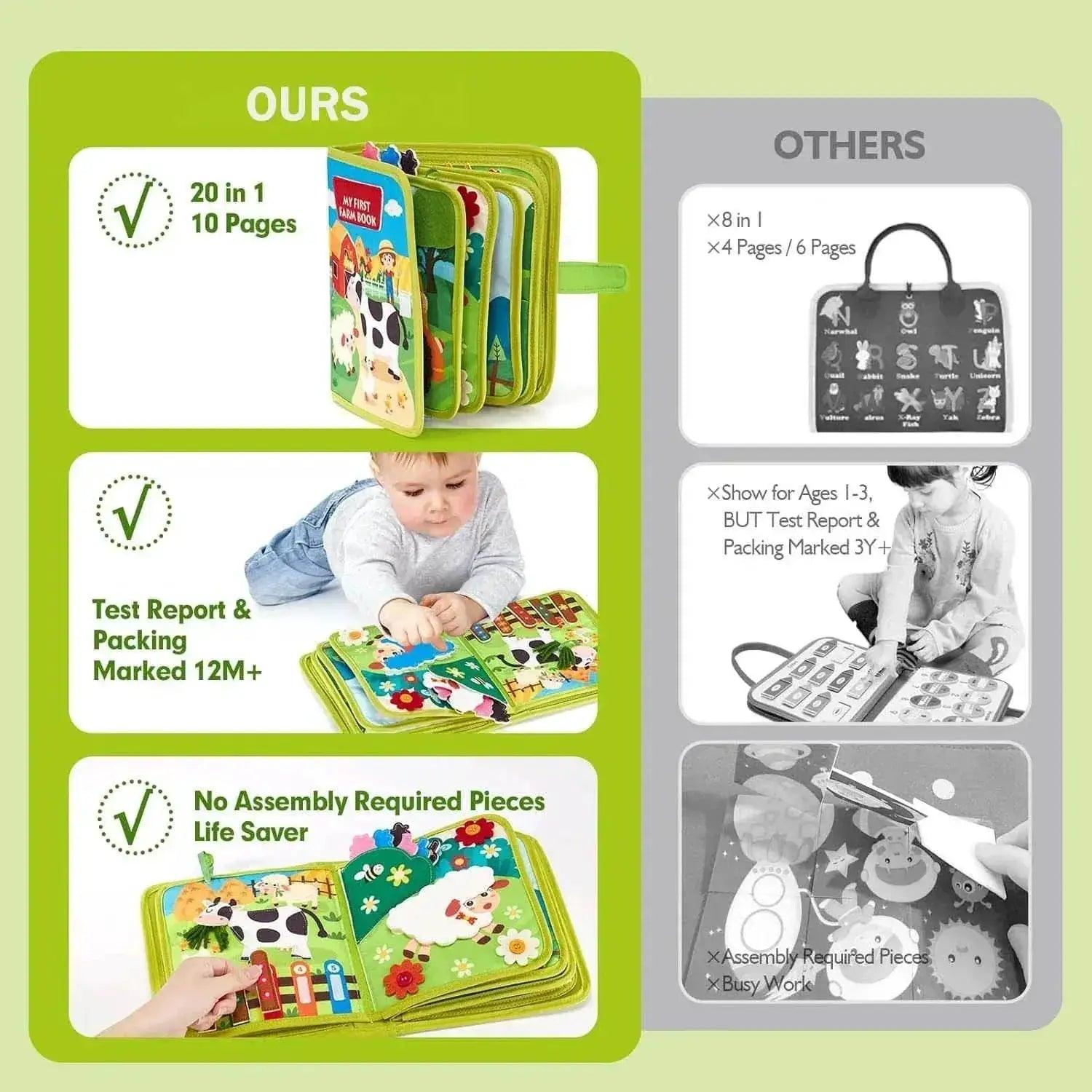  Montessori Busy Book For Toddlers Felt Sensory Toys And Life Skills Matching Activities -  ToylandEU™